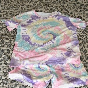 Colorful Tie-Dye Women's Pajama Set